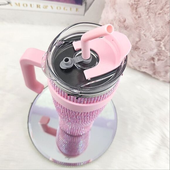 Pink Bling {Rhinestones} Stainless Steel Tumbler - Picture 3 of 6